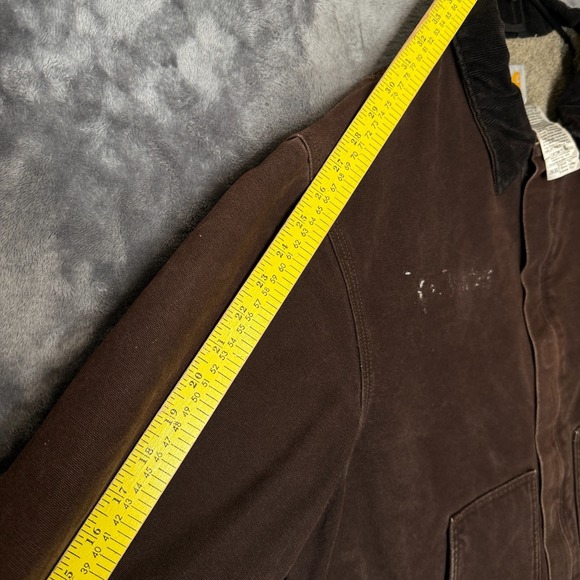 Vintage Carhartt Sandstone Duck Artic J184 Jacket Dark Brown Size XL-Tall Lined - Picture 6 of 8